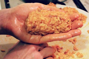 Supplí: croquetes de risotto amb sofregit de vedella i cor de mozzarella ~ Entrants Receptes  ~ La ragazza col mattarello