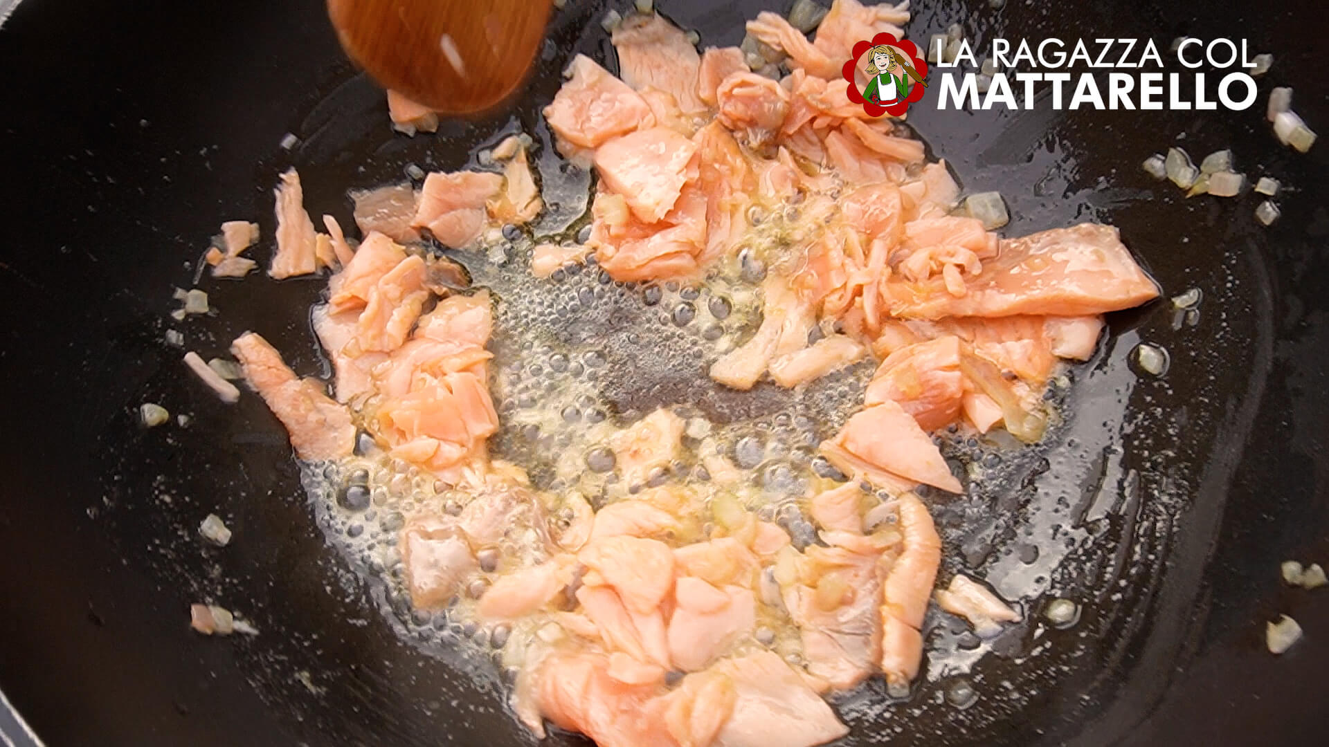 Pasta con salmón (penne al salmone) ~ Primeros Recetas  ~ La ragazza col mattarello
