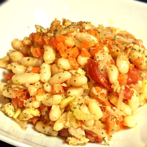 Two italian bean salads recipes: the roman one and the vegetable salad with tuna one ~ Recipes Second courses  ~ La ragazza col mattarello