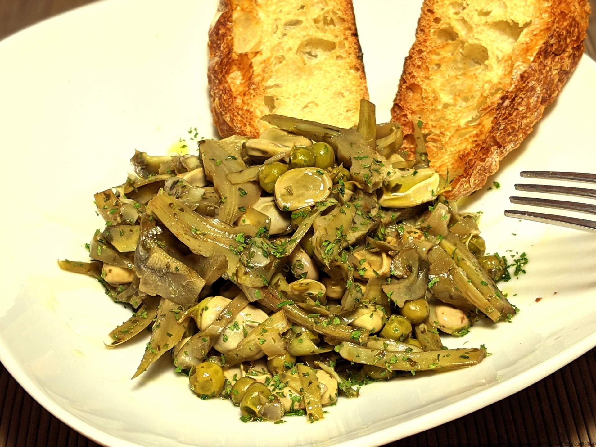 Fava beans, peas and artichokes (Vignarola alla romana) ~ Main courses Recipes  ~ La ragazza col mattarello