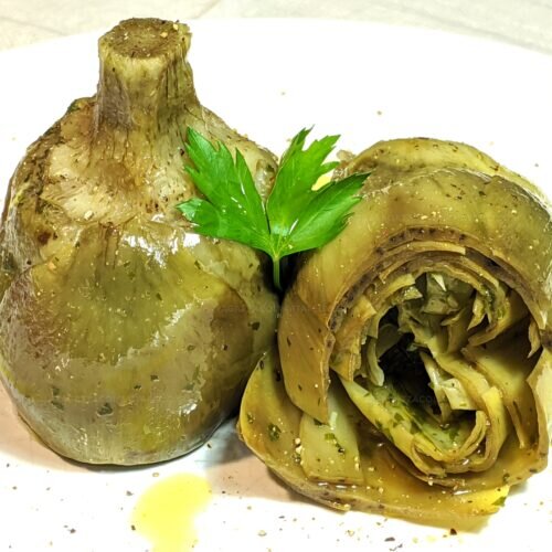 Alcachofas a la romana (carciofi alla romana)