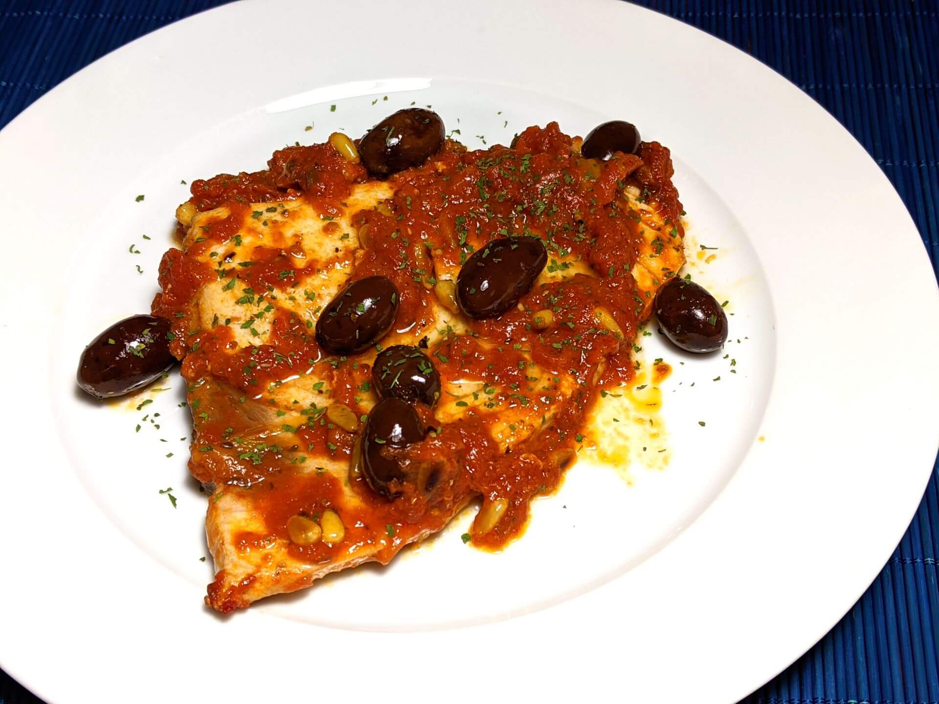 Swordfish Sicilian style (pesce spada alla siciliana) ~ La ragazza