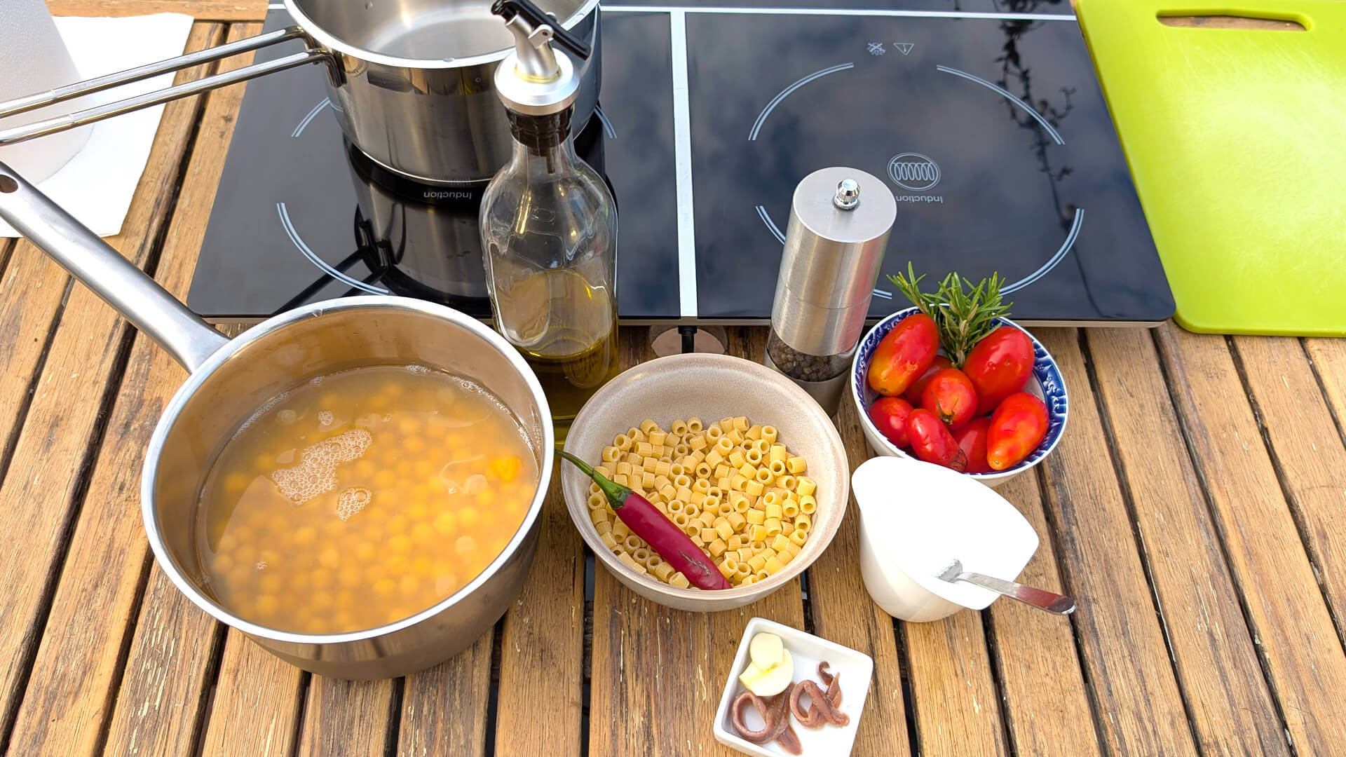 Pasta e ceci (pasta con garbanzos) a la romana ~ Primeros Recetas  ~ La ragazza col mattarello