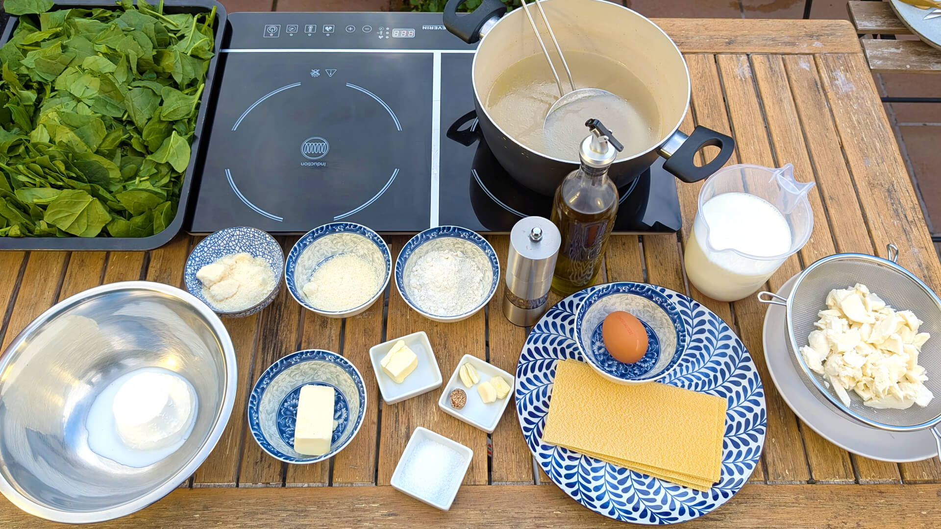 Receta de lasagna con espinacas, ricotta y mozzarella ~ Primeros Recetas  ~ La ragazza col mattarello