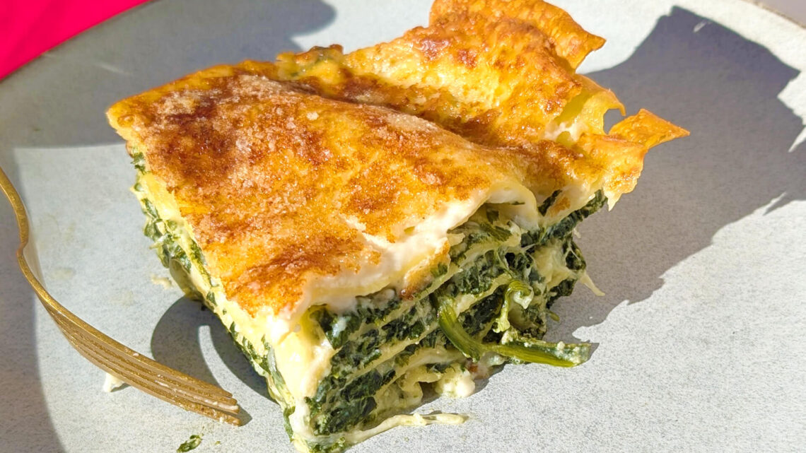 Receta de lasagna con espinacas, ricotta y mozzarella