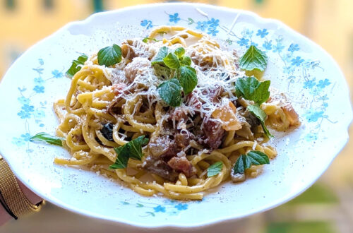 Pasta con alcachofas, guanciale y pecorino - la receta romana