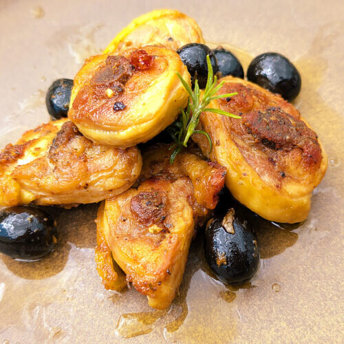 Pollo a la cazadora (pollo a la cacciatora)