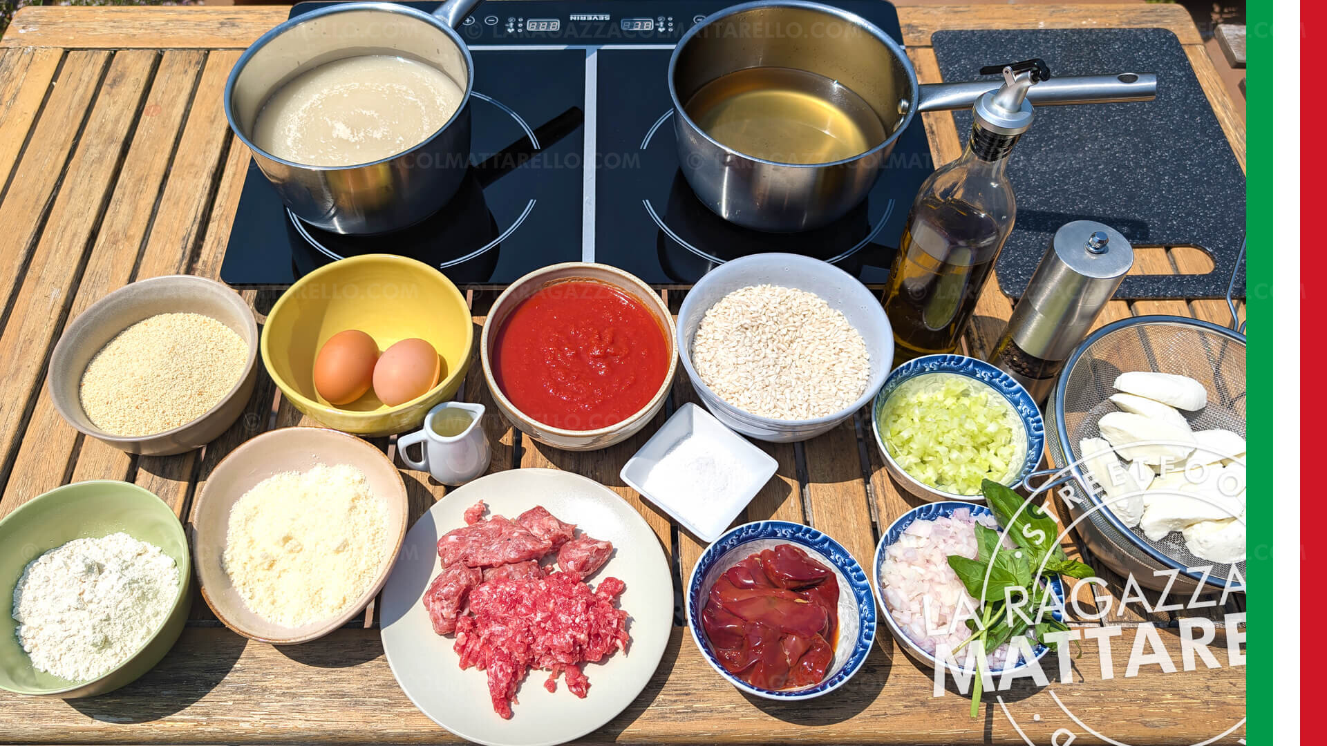 Supplì: croquetas de risotto con sofrito de carne y corazón de mozzarella ~ Entrantes Recetas  ~ La ragazza col mattarello