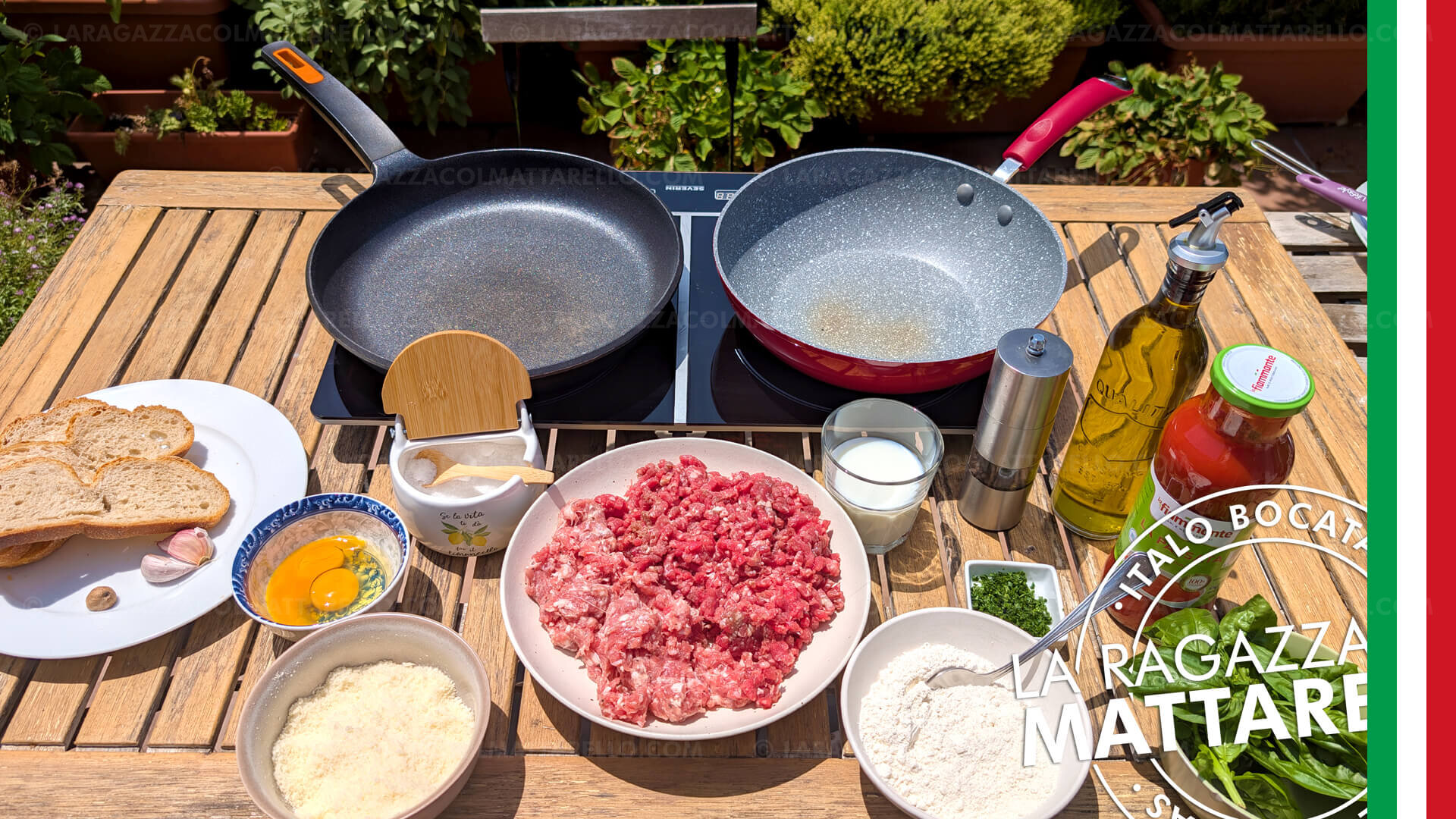 Albóndigas con salsa de tomate y albahaca a la italiana (polpette al sugo) ~ Recetas Segundos  ~ La ragazza col mattarello