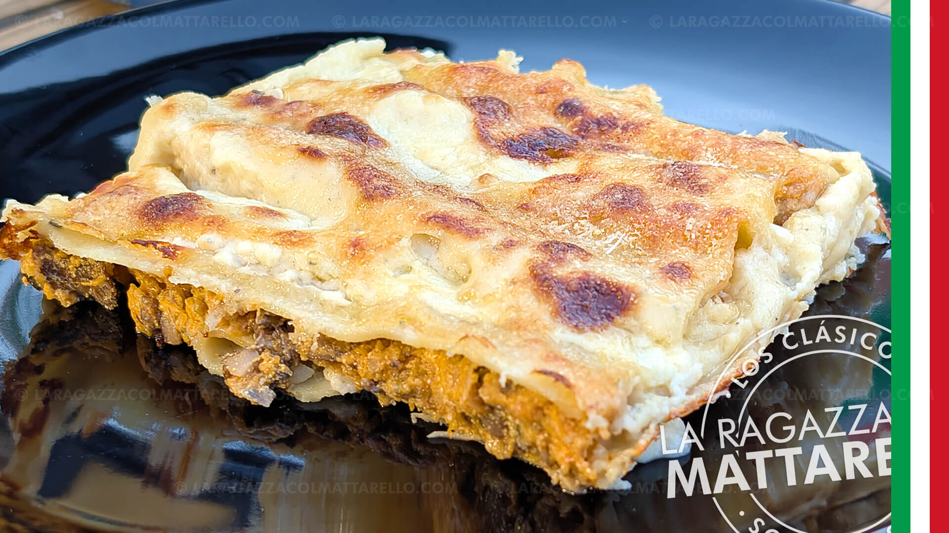 Canelones de calabaza y setas con bechamel de gorgonzola para Halloween