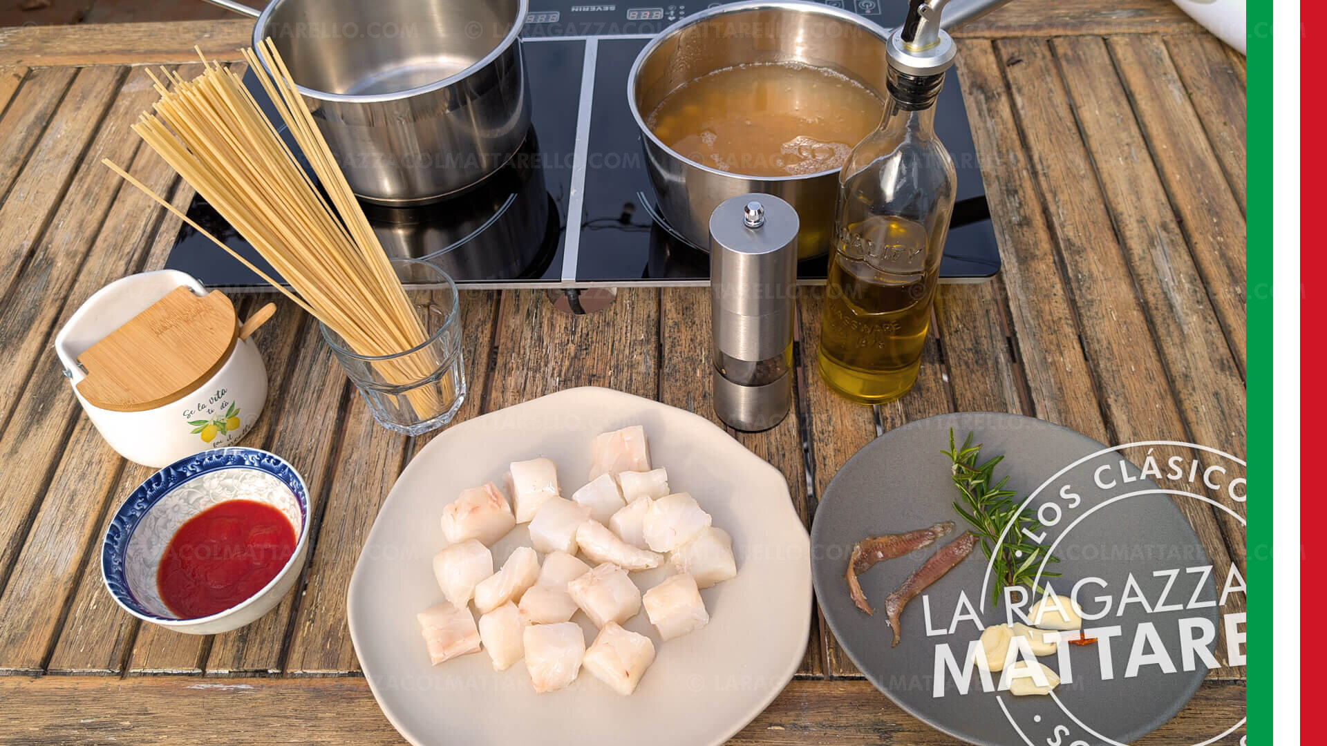Pasta con garbanzos y bacalao: receta romana auténtica en 3 minutos ~ Paso a paso en tres minutos Primeros Recetas  ~ La ragazza col mattarello