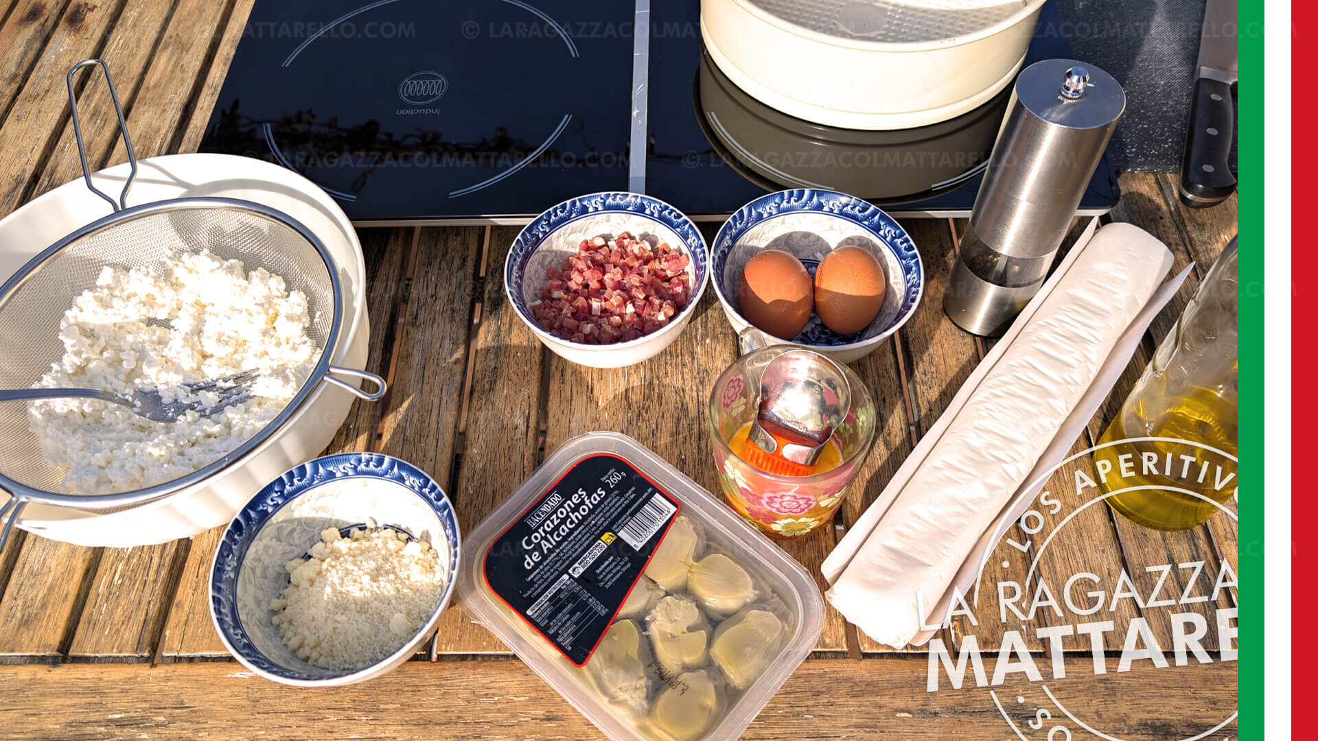 Tarta salada de alcachofas con jamón y ricotta ~ Aperitivos Entrantes Paso a paso en tres minutos Recetas  ~ La ragazza col mattarello