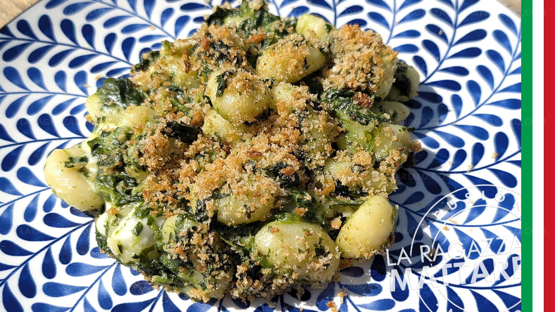 Ñoquis con espinacas y mozzarella gratinados en freidora de aire