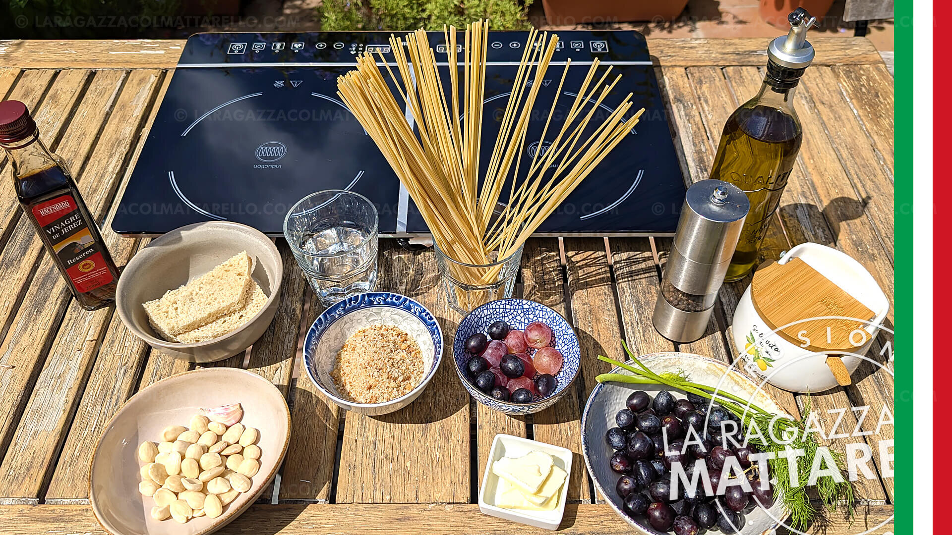Pasta con ajo blanco y uvas: una receta fusión sorprendente ~ Fusión Mis recetas Primeros Recetas  ~ La ragazza col mattarello
