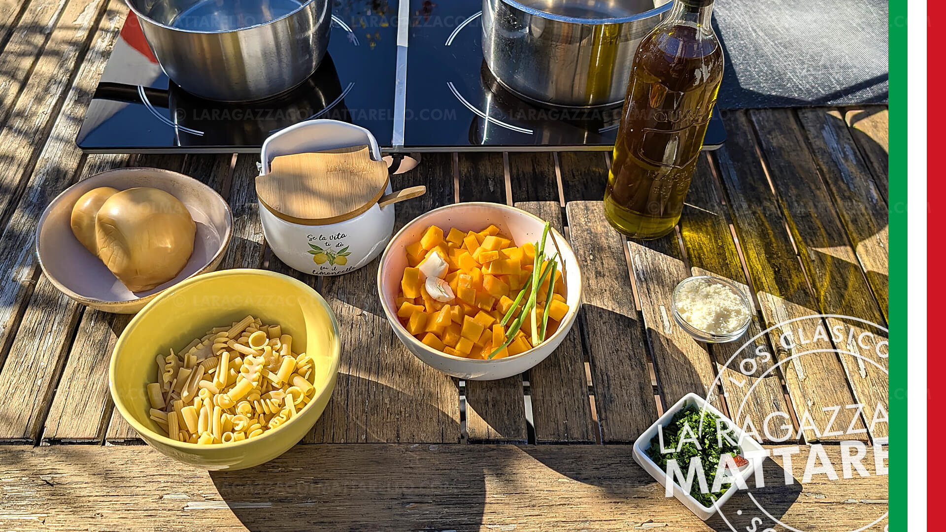 Pasta con calabaza a la napolitana con scamorza ahumada ~ Paso a paso en tres minutos Primeros Recetas  ~ La ragazza col mattarello